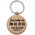 Breloc lemn rotund, Increde-te in El...